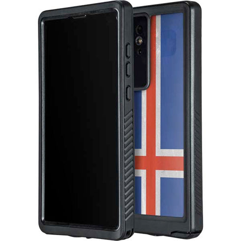 Iceland Flag Distressed Galaxy S24 Ultra Waterproof Case